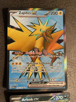 Arbok Ex and Zapdos Ex Full Art Ultra Rare- 2 Pokemon Cards 151 Set NM - Image 3