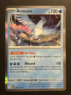 Pokemon TCG Articuno 144/165 Scarlet & Violet 151 Holo Rare English Card NM - Image 1