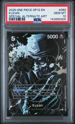 2025 ONE PIECE OP12-LEGACY OF THE MASTER SPECIAL ALTERNATE ART #082 KUZAN PSA 10 - Image 1
