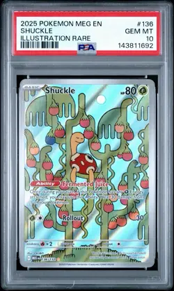 Shuckle PSA 10 English Pokemon Card 136/132 Mega Evolution 2025 IR - Image 1