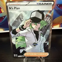 Pokemon TCG Black Bolt Ultra Rare Full Art Trainer Holo Card N's Plan 163/086 #1 - Image 1