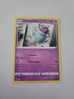 Pokemon TCG Polteageist Sword & Shield Base Set 090/202 Regular Rare Psychic - Image 1