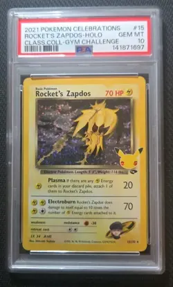 2021 POKEMON CELEBRATIONS CLASSIC COLL #15 ROCKET'S ZAPDOS-HOLO PSA 10 - Image 1