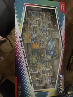 Pokemon TCG Prismatic Evolutions Lucario Ex Tyranitar Ex Premium Collection Box - Image 1