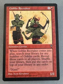 MTG—Goblin Recruiter Visions Regular—Light Play NM—Vintage Magic the Gathering - Image 1