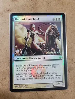 Hero of Bladehold Prerelease Foil Mirrodin Besieged 2011 Magic The Gathering NM - Image 1