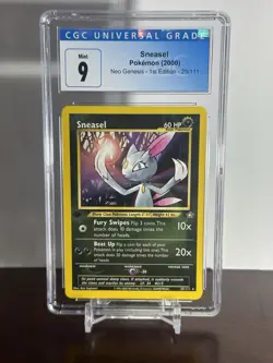 Pokemon TCG Sneasel Neo Genesis 1st Edition Rare Card 25/111 Cgc 9 - Image 1