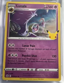 Pokemon Lunala Holo #015 Celebrations 2021 - CGC 10 - Image 3