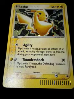 2003 Card PIKACHU 12 PROMO BLACK STAR HOLO POKEMON RAW N/M - Image 1