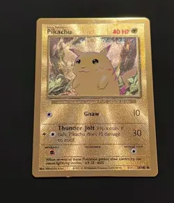Pokemon TCG Celebrations Pikachu Gold Metal Card 58/102 25th Anniversary - Image 1