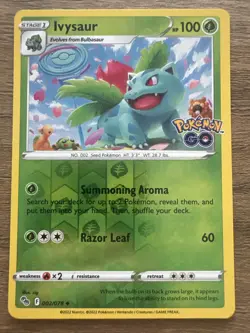 Pokemon Ivysaur 002/078 Pokemon GO Reverse Holo Card NM - Image 1