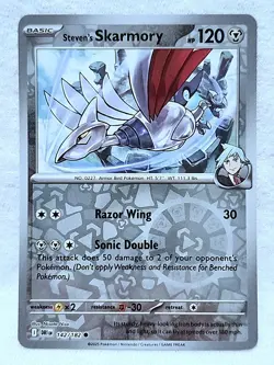 Steven's Skarmory 142/182 Reverse Holo Destined Rivals Pokemon TCG - Image 1