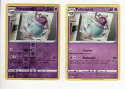 2 X POLTEAGEIST SWORD & SHIELD SET RARE & REVERSE HOLO-FOIL POKEMON 090/202 NM/M - Image 1