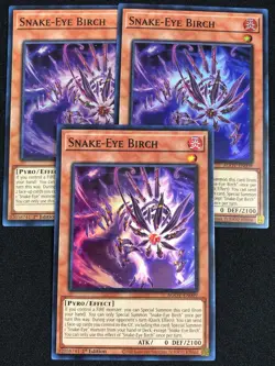 YUGIOH SNAKE-EYE BIRCH AGOV-EN009 1ST SUPER X3 NM - Image 1