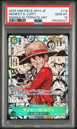 2025 ONE PIECE JPN OP13-CARRYING ON HIS WILL #118 MONKEY D. LUFFY PSA 10 - Image 1