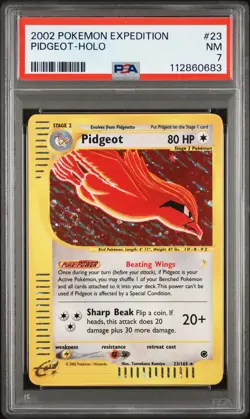 2002 POKEMON EXPEDITION #23 PIDGEOT-HOLO PSA 7 - Image 1