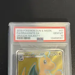 Pokemon Dragonite GX Full Art Ultra Rare Holo 67/70 Dragon Majesty PSA 10 2018 - Image 3