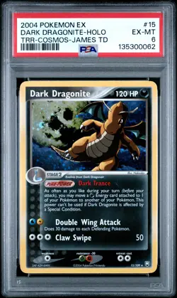 2004 POKEMON EX TEAM ROCKET RETURNS #15 DARK DRAGONITE-HOLO PSA 6 - Image 1