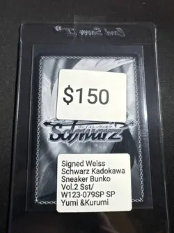 Signed Weiss Schwarz Kadokawa Sneaker Bunko Vol.2 Yumi & Kurumi SP W123-079SP - Image 2