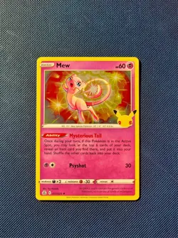 Pokemon Mew TCG Holo Rare Card 011/025 Celebrations Series - Image 1