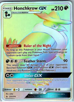 Honchkrow GX (Secret) 223/214 SM - Unbroken Bonds - Pokemon Card - NM - Image 1