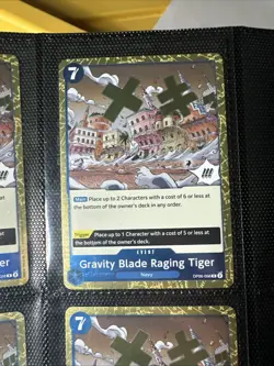 Gravity Blade Raging Tiger Play Set (4 Cards) Wings of the Captain (OP06-058) NM - Image 5