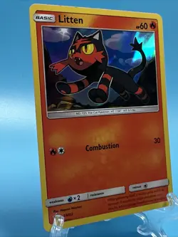 Pokemon TCG - Litten SM02 Promo - Water Web Holo Black Star - NM - Image 2