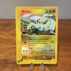 Pokemon TCG Mankey Reverse Holo Card 92/147 E Series Aquapolis - Image 1