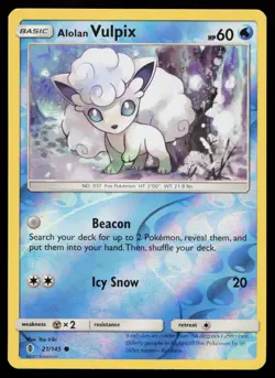Alolan Vulpix 21/145 Common SM - Guardians Rising Reverse Holo Pokemon Card - Image 1