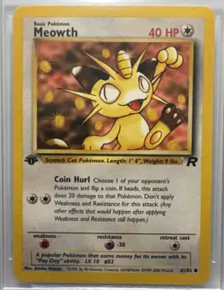 Meowth 62/82 1st Edition Team Rocket BGS 9mint Pokemon Card - Image 3