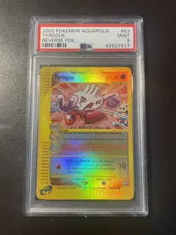 PSA 9 Tyrogue Reverse Holo - 63/147 - Aquapolis - Pokemon - Read Description - Image 1