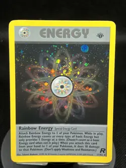 Pokemon TCG Rainbow Energy 17/82 Team Rocket 1st Edition Holo Rare Swirled HP - Image 1