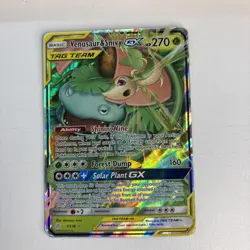 Pokemon TCG Venusaur & Snivy GX 1/236 Tag Team Cosmic Eclipse HP - Image 1