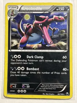 Krookodile 66/108 - Black & White Dark Explorer Deck Exclusive Pokemon Card - Image 1