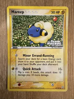 Mareep - 67/109 - Pokemon Ex Team Rocket Returns Reverse Holo MP - Image 1