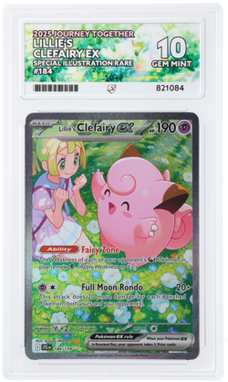 2025 Pokemon Lilie's Clefairy Ex #184 Special Illustration Rare ACE 10 - Image 3