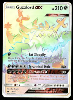 Pokemon Cards Guzzlord GX 116/111 Crimson Invasion Rare Rainbow NM - Image 1