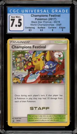 Pokemon Champions Festival 2017 World Championships Promo SM78 STAFF CGC 7.5 - Image 1