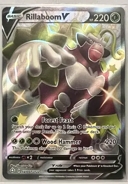 Pokemon Rillaboom V - Ultra Rare - SV105/SV122 - Shining Fates Shiny Vault NM - Image 1