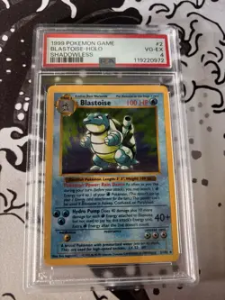 1999 POKEMON BASE SET SHADOWLESS HOLO #2 BLASTOISE PSA 4 - Image 1