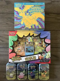 BRAND NEW-Pokemon TCG Ascended Heroes ETB, Pin Collection, Mini Tin Lot - Image 1