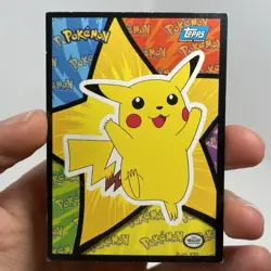 Pikachu Sticker Card Topps Pokemon The First Movie Blue Label First Printing HP - Image 2