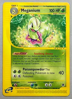 Pokemon Meganium #54/165 Non-Holo Rare - 2002 Expedition Base Set - NM to MT! - Image 1
