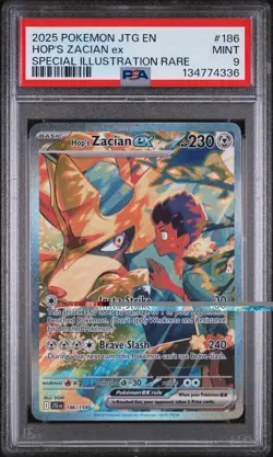 2025 POKEMON JOURNEY TOGETHER SPECIAL ILLUSTRATION RARE HOP'S ZACIAN EX PSA 9 - Image 1