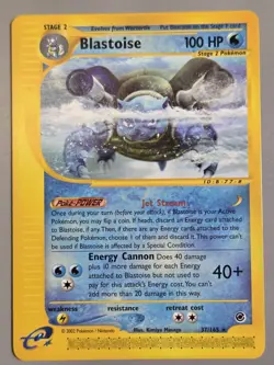 Pokemon Base Set Expedition # 37/165 non-holo BLASTOISE **Never Played** - Image 1