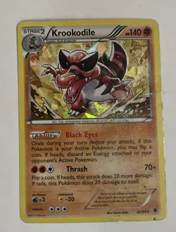 Pokemon TCG Krookodile Emerging Powers 62/98 Exclusive Cracked Ice Holo Good - Image 1
