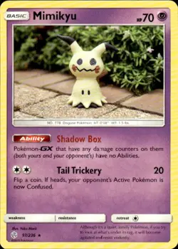 Pokemon Mimikyu (97) SM - Cosmic Eclipse 97/236 Light Play LP+ or Better - Image 1