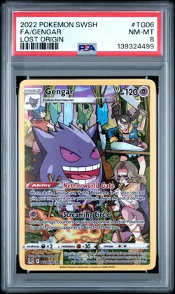 PSA 8 Gengar #TG06 - Lost Origin Trainer Gallery Pokemon Card - Pokemon TCG - Image 1