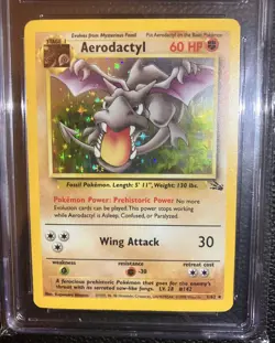 CGC 8 Aerodactyl 1999 Fossil 1/62 Holo Pokemon Card - Image 2