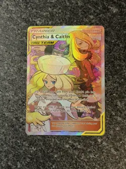 Cynthia & Caitlin Full Art Holo Card 228/236 Cosmic Eclipse NM-M Condition - Image 1